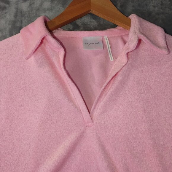 Out From Under Urban Outfitters Gabbie Collared Cropped Baby Pink Y2K vibes Top - Picture 7 of 10